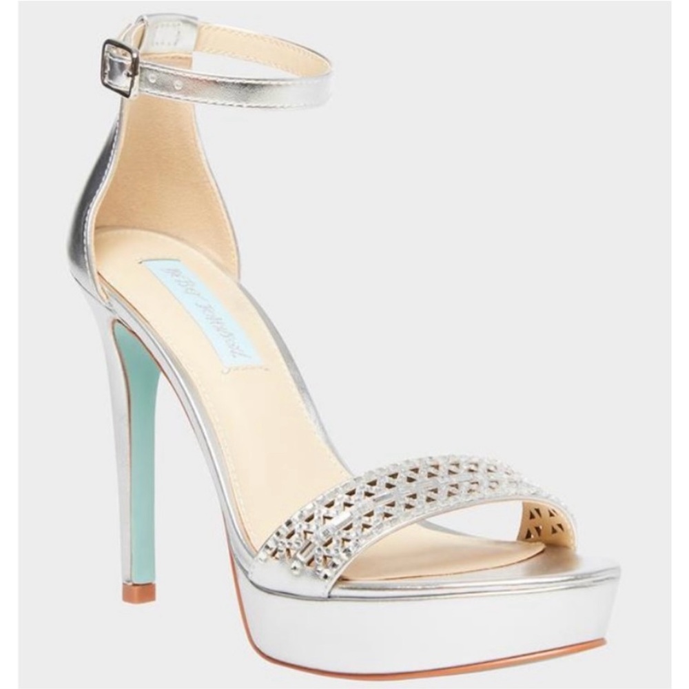 NWT Silver Betsey Johnson Alma Heels